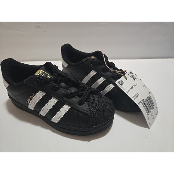 SUPERSTAR EL I ADIDAS Black/White/Black EF5396-SIZE 6K - Picture 2 of 12